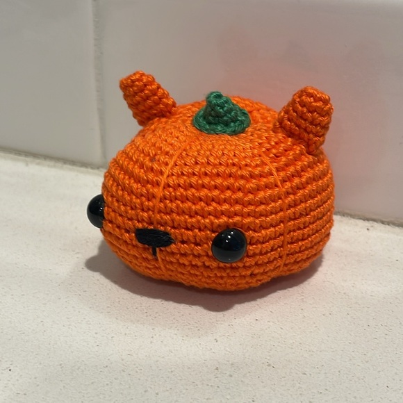 Handcrafted Pumpkitty Pumpkin Cat Kitty Halloween Seasonal Holiday Decor Fall - Picture 3 of 10